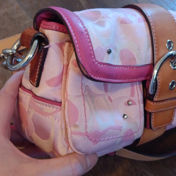 *Upcycled* Coach Rare 1854 Y2k Pink Crossbody Bag With Authentic 🐞 - Picture 5 of 16